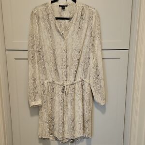 Elegant Cream Snake Print Dress